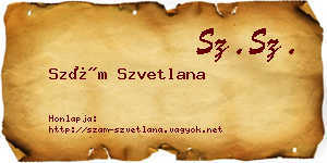 Szám Szvetlana névjegykártya